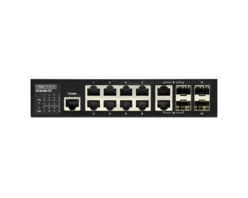 Сетевое оборудование Edge-corE 8 x GE + 2CG + 2 100/1000 SFP L2+ Switch, fan-less design Edge-corE ECS4100-12T