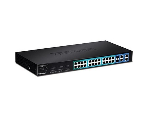 Коммутатор 24-Port 10/100Mbps Web Smart PoE Switch with 4 Gigabit Ports and 2 Mini-GBIC Slots  TPE-224WS RTL