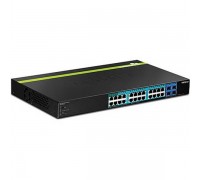 Сетевое оборудование TRENDnet 28-port Gigabit Web Smart POE+ Switch w/ 4 SFP slots (24 PoE/PoE+, 4SFP) (195W) TPE-2840WS                                                                                                                                  