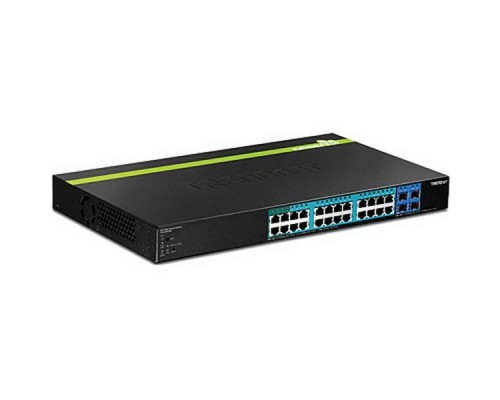 Сетевое оборудование TRENDnet 28-port Gigabit Web Smart POE+ Switch w/ 4 SFP slots (24 PoE/PoE+, 4SFP) (195W) TPE-2840WS