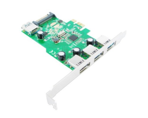 Контроллер PCI-Express USB 3.0 Card, 3xUSB 3.0 External 1xUSB 3.0 Internal ports, IDE power connector (EU306A-3-BC01/BU01) 100/50