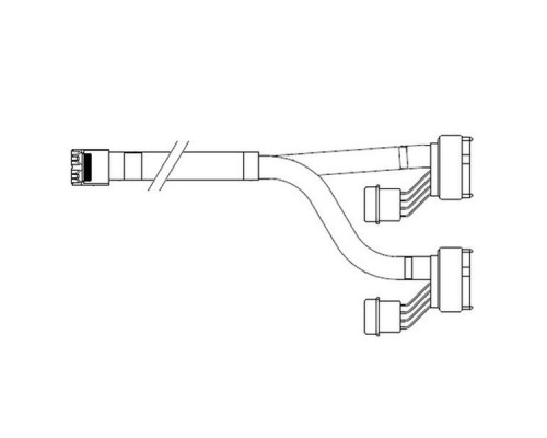 Кабель Cable, U.2 Enabler, HD (SFF8643) -to- (2x SFF8639), 1m, Used to attach directly to the 8639 interface of the NVMe drive (05-50064-00)