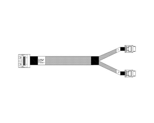 Кабель Cable, U.2 Enabler, HD (SFF8643) -to- OCuLink (SFF8612), 1m, Used with Supermicro & Intel systems use OCuLink on the NVMe-backplane (05-50062-00)