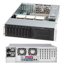 Серверный корпус SuperMicro CSE-835TQ-R800B Black 8xHotSwap SAS/SATA, DVD, E-ATX 800W HS 3U RM                                                                                                                                                            