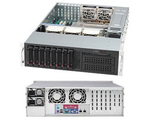 Серверный корпус SuperMicro CSE-835TQ-R800B Black 8xHotSwap SAS/SATA, DVD, E-ATX 800W HS 3U RM