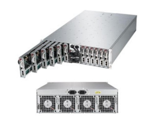 Платформа системного блока SYS-5038ML-H12TRF MicroCloud 3U Rackmount Server Barebone (12 Nodes) LGA 1150 Intel C224 DDR3 1600/1333