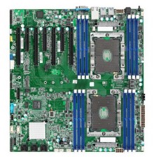Материнская плата TYAN S7100GM2NR Dual-socket server/workstation motherboard Dual socket Xeon Scalable Processor Family, (12) DIMM slots supporting up to 1.5TB DDR4 RAM, (4) PCIe x16 slots with support for 4 GPU cards, (3) PCIe x8 slots, (14) SATA po