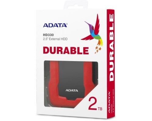 Внешний жесткий диск ADATA HD330 2Тб USB 3.1 Цвет красный AHD330-2TU31-CRD