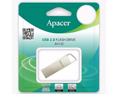 Память USB Flash Drive 32GB Apacer AH13C USB Flash AP32GAH13CS-1 USB 2.0, Silver, Metal case, waterproof, dustproof and shockproof, RTL