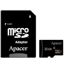 Память SD Card microSDHC 32GB Apacer Memory Card AP32GMCSH10U1-R UHS-I U1 Class 10, Adapter, Retail                                                                                                                                                       