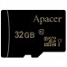 Память SD Card microSDHC 32GB Apacer Memory Card AP32GMCSH10U1-R UHS-I U1 Class 10, Adapter, Retail