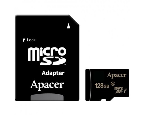 Память SD Card microSDHC 128GB Apacer Memory Card AP128GMCSX10U1-R UHS-I U1 Class 10, Adapter, Retail