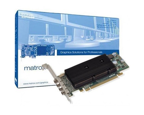 Видеокарта Matrox (M9148-E1024LAF) M9148 LP PCIe x16 PCI-Ex16, 1024MB,  4 x Mini DisplayPort, Low Profile Bracket, Max DP Res.- 2560x1600, Max DVI Res.- 1920x1200, Adapters- 4xMini DisplayPort to DisplayPort, 4xDisplayPort to DVI, RTL