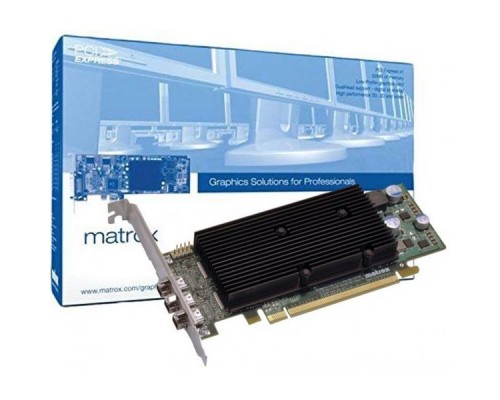 Видеокарта Matrox (M9138-E1024LAF) M9138 LP PCIe x16 (M9138-E1024LAF), PCI-Ex16, 1024MB, Low Profile Bracket, 3xMini DisplayPort, 3x Adapters Mini DP-DP, Max DisplayPort Res.per Output 2560x1600, Max DVI Res.per Output 1920x1200 RTL