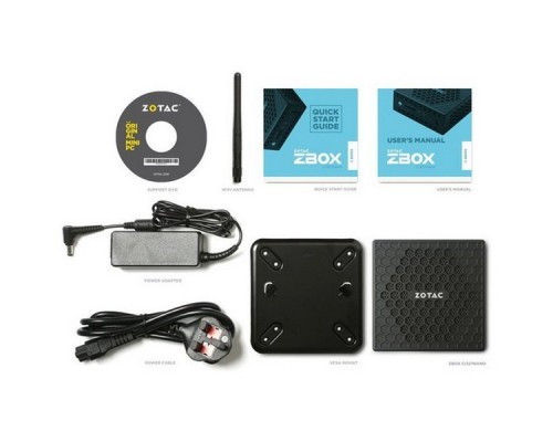 Платформа Zotac ZBOX-CI327NANO-BE, Intel N3450, FanLess, DDR3L-1600, SATAIII, Dual GLan, WIFI, BT, DP/HDMI,VGA EU+UK PLUG, RTL