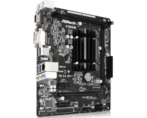 Материнская плата с ЦПУ Q1900M, Intel® Quad-Core Processor J1900 (2 GHz), Micro ATX, 2xDDR3/DDR3L-1333, Max 16GB, 1xPCI-Ex16, 1xPCI-Ex1 2xSATA2, Giga Lan, 6CH, VGA/DVI/HDMI, 3xUSB2.0, 1xUSB3.0 RTL