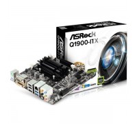 Материнская плата ASROCK Q1900-ITX, Intel® Quad-Core Processor J1900 (2 GHz), Mini-ITX, 2xDDR3/DDR3L-1333 SO-DIMM, Max 16GB, 1xPCI-Ex1, 1x mini PCI-E, 2xSATA2, 2xSATA3, Giga Lan, 8CH, VGA/DVI/HDMI, 2xUSB2.0, 2xUSB3.0 RTL                              
