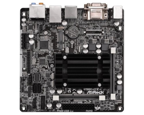 Материнская плата ASROCK Q1900-ITX, Intel® Quad-Core Processor J1900 (2 GHz), Mini-ITX, 2xDDR3/DDR3L-1333 SO-DIMM, Max 16GB, 1xPCI-Ex1, 1x mini PCI-E, 2xSATA2, 2xSATA3, Giga Lan, 8CH, VGA/DVI/HDMI, 2xUSB2.0, 2xUSB3.0 RTL