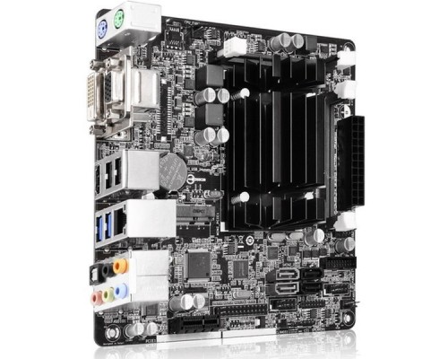 Материнская плата ASROCK Q1900-ITX, Intel® Quad-Core Processor J1900 (2 GHz), Mini-ITX, 2xDDR3/DDR3L-1333 SO-DIMM, Max 16GB, 1xPCI-Ex1, 1x mini PCI-E, 2xSATA2, 2xSATA3, Giga Lan, 8CH, VGA/DVI/HDMI, 2xUSB2.0, 2xUSB3.0 RTL