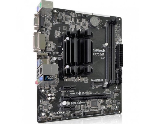 Материнская плата ASROCK J3355M, Intel® Dual-Core Celeron® J3355 (2.24 GHz), 2xDDR3-1866, D-SUB+DVI-D+HDMI, 1xPCI-Ex16, 2xPCI-Ex1, 2xSATA3, 8 Ch Audio, GLan, (2+5)xUSB2.0, (2+2)xUSB3.1, 2xPS/2, mATX, OEM