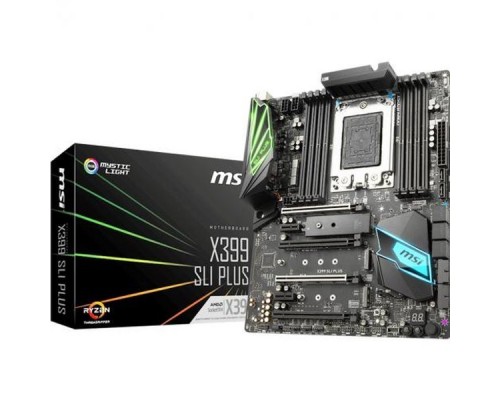 Материнская плата X399 SLI PLUS, Socket TR4, AMD® X399, 8xDDR4-2667, 4xPCI-Ex16x, 2xPCI-Ex1x, 8xSATA3(RAID 0/1/10), 3xM.2, 8 Ch Audio, GLan, (2+4)xUSB2.0, (9+4)xUSB3.1, (1+1)xUSB3.1 Type-C™, 1xPS/2, ATX, RTL