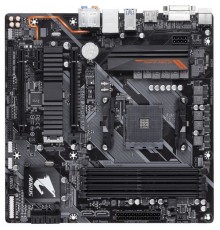 Материнская плата GigaByte B450 AORUS M SAM4 AMD B450 2xPCI-E DVI+HDMI GbLAN SATA RAID MicroATX 4DDR4 (RTL                                                                                                                                                