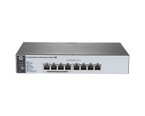 Коммутатор HPE 1820 8G PoE+ (65W) Switch (4 ports 10/100/1000 + 4 ports 10/100/1000 PoE+, WEB-managed)