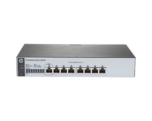 Коммутатор HPE 1820 8G Switch (8 ports 10/100/1000, WEB-managed, fanless, desktop, can be powered with PoE) (repl. for J9802A)