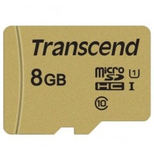 Карта памяти MicroSDHC 8Gb Transcend TS8GUSD500S MLC Class10 UHS-I U3 V30 R90 W60 + Adapter                                                                                                                                                               