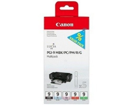 Набор картриджей CANON PGI-9 MBK/PC/PM/R/G многоцветный, 5 картриджей