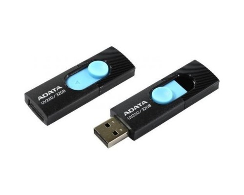 Флеш накопитель 32GB A-DATA UV220, USB 2.0, черный/голубой