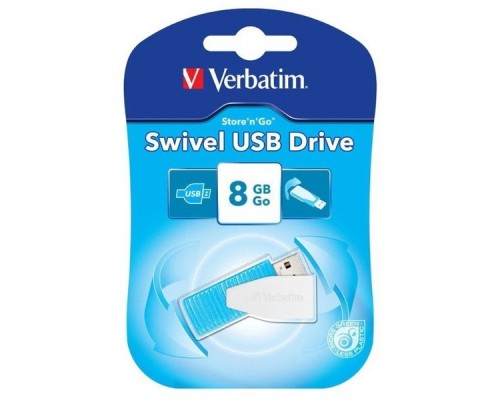 Флеш накопитель 8GB Verbatim Swivel, USB 2.0, Синий