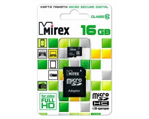 Карта памяти 16GB Mirex 13612-MC10SD16