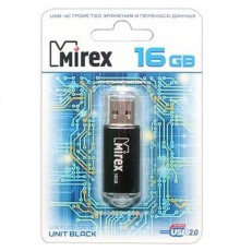 Флеш накопитель 16GB Mirex Unit, USB 2.0, Черный                                                                                                                                                                                                          