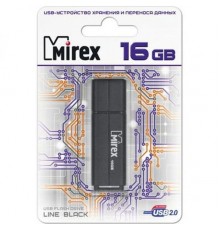 Флеш накопитель 16GB Mirex Line, USB 2.0, Черный                                                                                                                                                                                                          