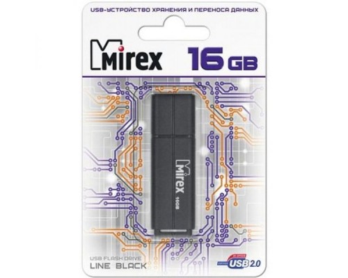 Флеш накопитель 16GB Mirex Line, USB 2.0, Черный