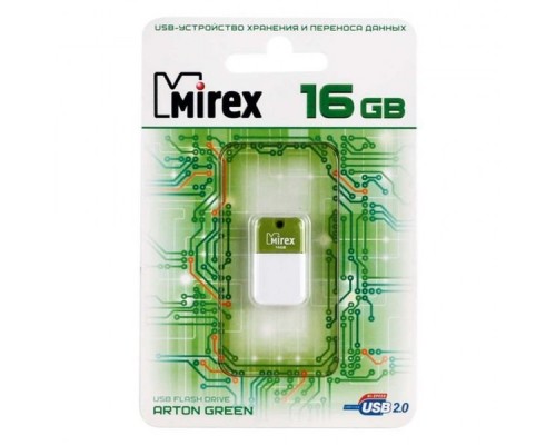 Флеш накопитель 16GB Mirex Arton, USB 2.0, Зеленый