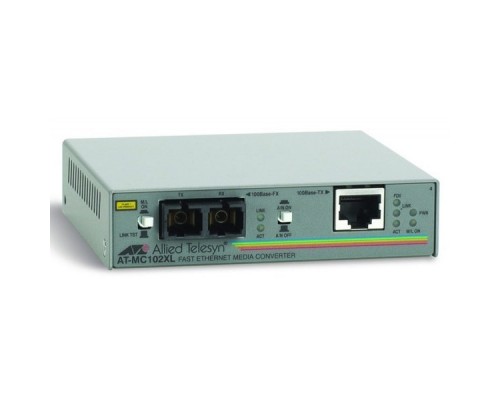 Медиаконвертер Allied Telesis AT-MC102XL-60 100TX RJ-45 to 100FX SC Fast Ethernet