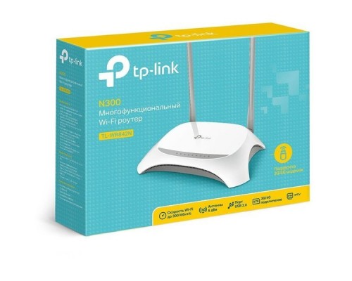 Маршрутизатор TP-Link TL-WR842N Wireless N Router (4UTP10/100Mbps,1WAN,802.11b/g/n,300Mbps,USB)