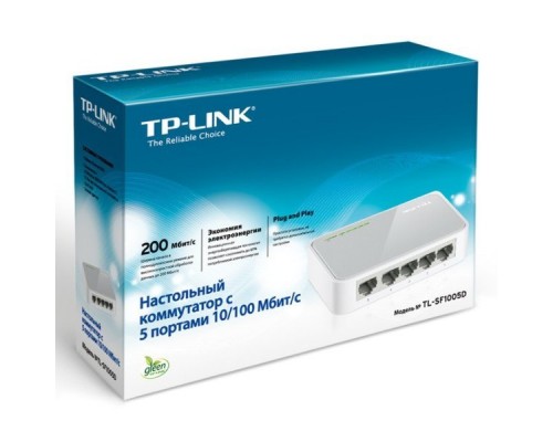 Коммутатор TP-Link TL-SF1005D 5-port 10/100M mini Desktop Switch, Plastic case