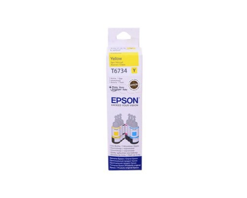 Картридж Epson T6734 для L800 желтый C13T67344A