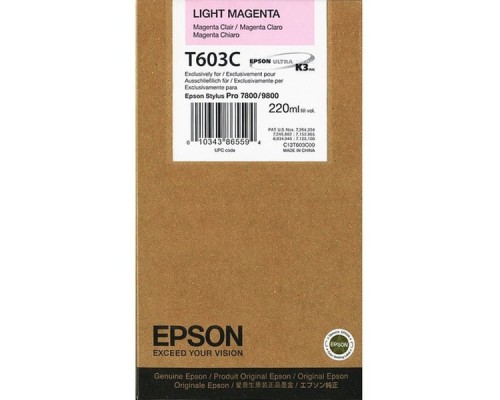 Картридж Epson T603C C13T603C00 Light Magenta для Stylus PRO 7800/7880/9800/9880 (оригинал)