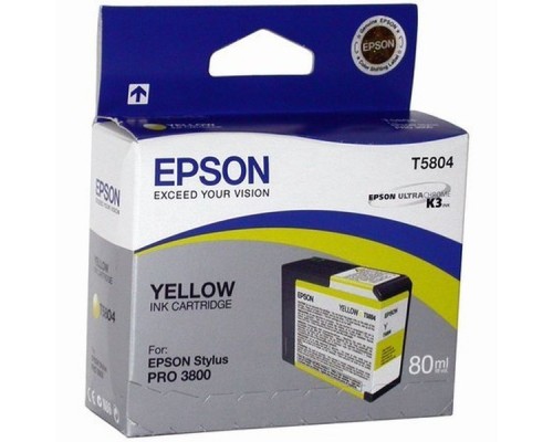 Картридж желтый Epson T5804 для Stylus Pro 3800/3880 (80 мл)