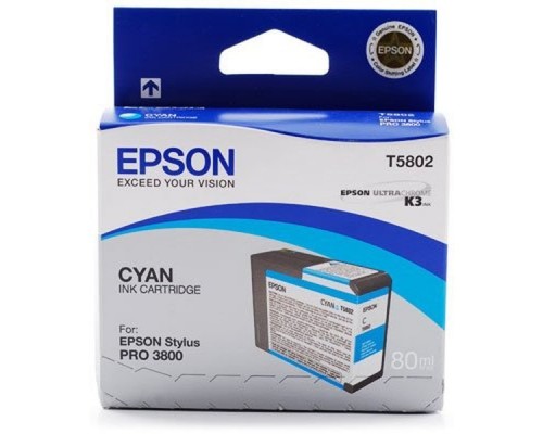 Картридж голубой Epson T5802 для Stylus Pro 3800/3880 (80 мл)