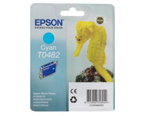 Картридж EPSON T0482 голубой для R200/R300/RX500/RX600 C13T04824010