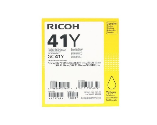 Картридж Ricoh  GC41Y жёлтый Aficio 3110DN/DNw/SFNw/3100SNw/7100DN (2200стр)