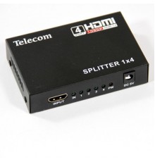 Разветвитель HDMI 1 в 4 монитора Telecom TTS5020, каскадируемый , 1.4v+3D                                                                                                                                                                                 