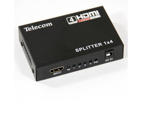 Разветвитель HDMI 1 в 4 монитора Telecom TTS5020, каскадируемый , 1.4v+3D