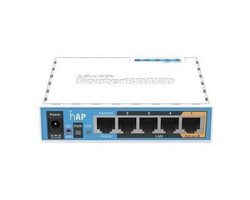 Маршрутизатор RB951Ui-2nD hAP Wi-Fi router. 802.11b/g/n 2.4GHz, 5x Ethernet 10/100, PoE