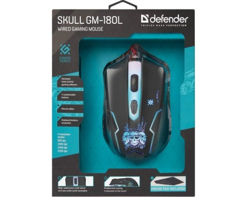 Мышь Defender Skull GM-180L USB 52180